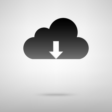 Cloud technologies black icon. Vector illustration with shadowのイラスト素材
