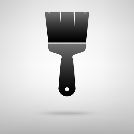 Brush black icon. Vector illustration with shadowのイラスト素材