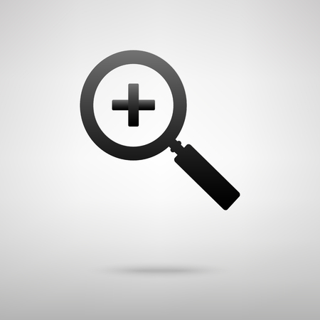 Zoom black icon. Vector illustration with shadowのイラスト素材