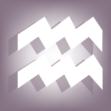 Zodiac icon with shadow on perple background. Flat style.のイラスト素材