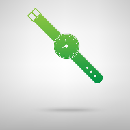 Watch icon with shadow on gray backgroundのイラスト素材