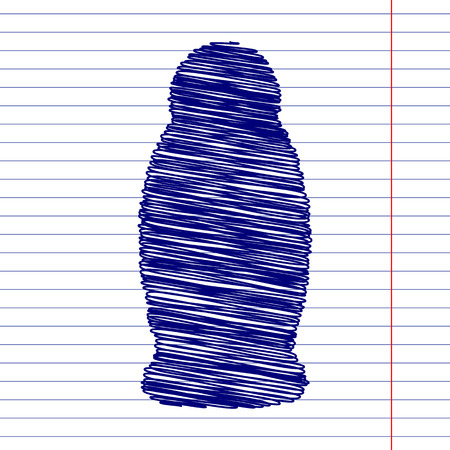 Gel, Foam Or Liquid Soap Dispenser Pump Plastic Bottle silhuette with pen and school paper effectのイラスト素材