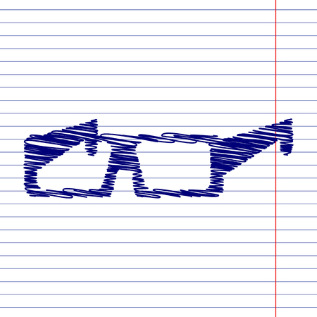 Tie icon with pen and school paper effectのイラスト素材