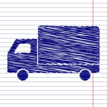 Delivery sign illustration with chalk effect on school paperのイラスト素材