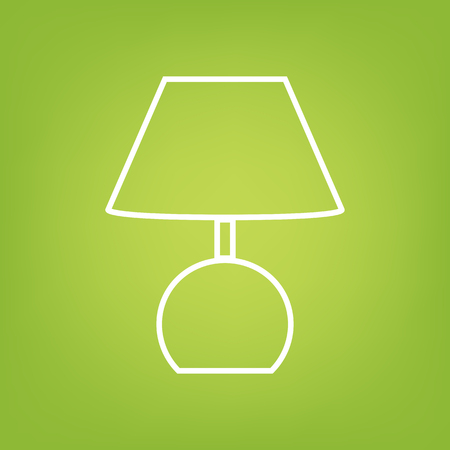 Lamp line icon on green background. Vector illustrationのイラスト素材