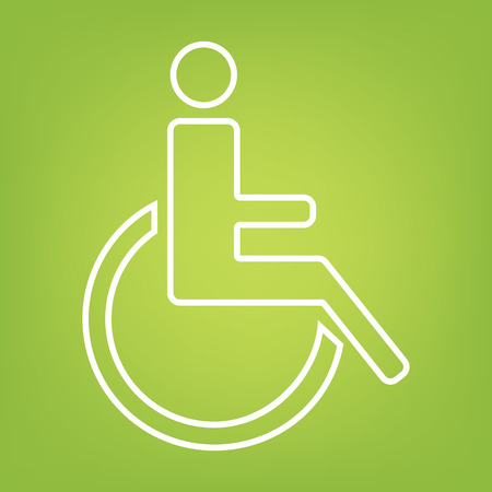 Disabled line icon on green background. Vector illustrationのイラスト素材
