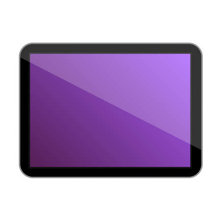 Vector computer tablet with perple icon. Vector illustrationのイラスト素材