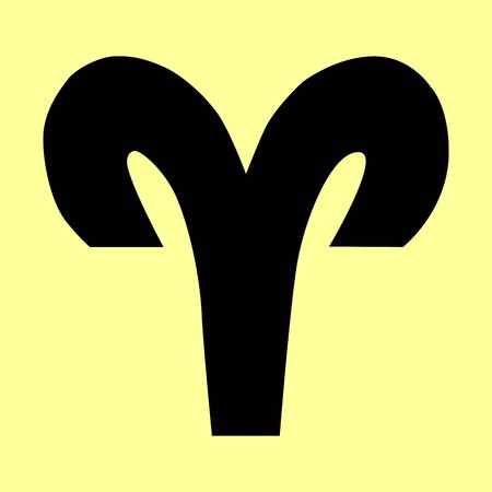 Aries sign. Flat style icon vector illustration.のイラスト素材