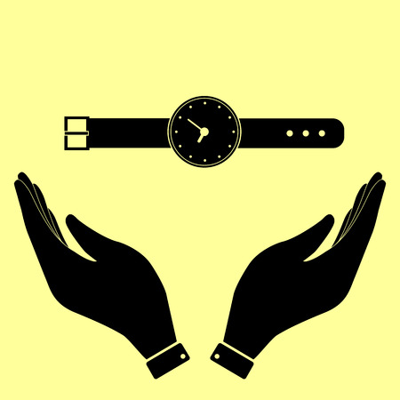 Watch sign. Flat style icon vector illustration.のイラスト素材