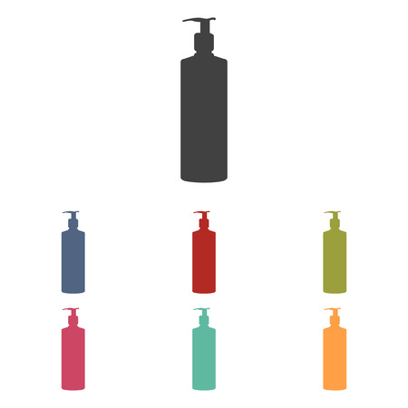 Gel, Foam Or Liquid Soap Dispenser Pump Plastic Bottle silhuetteのイラスト素材