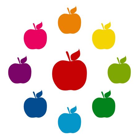 Apple icons colorfull set on white backgroundのイラスト素材