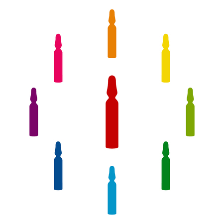 Medical ampoule icons colorfull set on white backgroundのイラスト素材