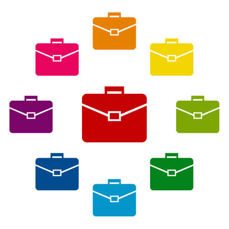 Riefcase icons colorfull set on white backgroundのイラスト素材