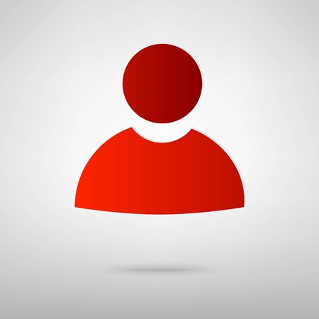 User red icon on the grey backgroundのイラスト素材