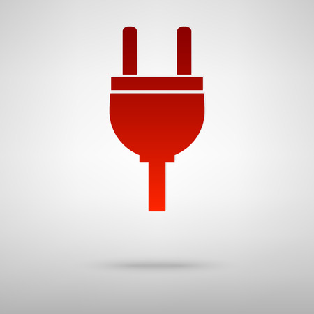 Socket red icon on the grey backgroundのイラスト素材