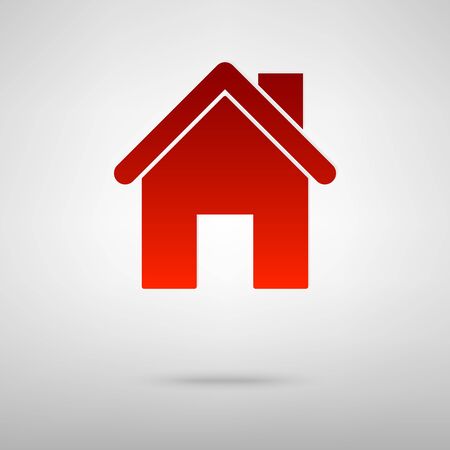 Home red icon on the grey backgroundのイラスト素材