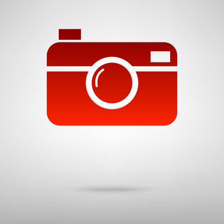 Camera red icon on the grey backgroundのイラスト素材