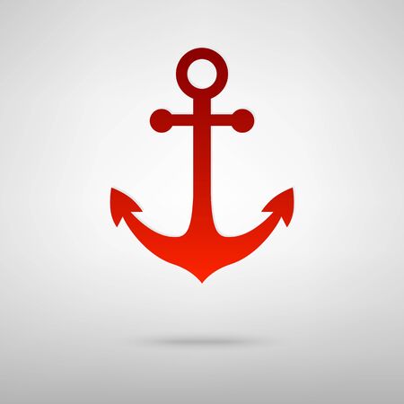 Anchor red icon on the grey backgroundのイラスト素材