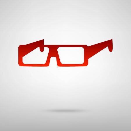 3d glasses red icon on the grey backgroundのイラスト素材