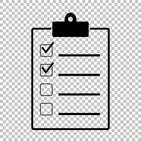 Checklist sign. Flat style icon on transparent background
