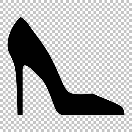 Woman shoe sign. Flat style icon on transparent backgroundのイラスト素材