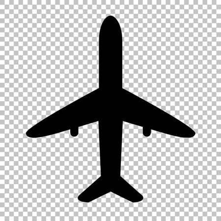 Airplane sign. Flat style icon on transparent background