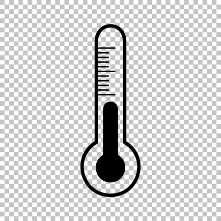 Thermometer sign. Flat style icon on transparent backgroundのイラスト素材