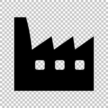 Factory sign. Flat style icon on transparent backgroundのイラスト素材