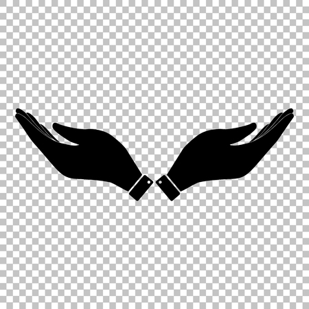 Hand sign. Flat style icon on transparent backgroundのイラスト素材