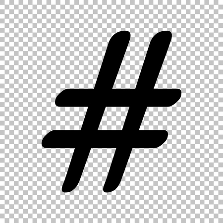 Hashtag sign. Flat style icon on transparent backgroundのイラスト素材