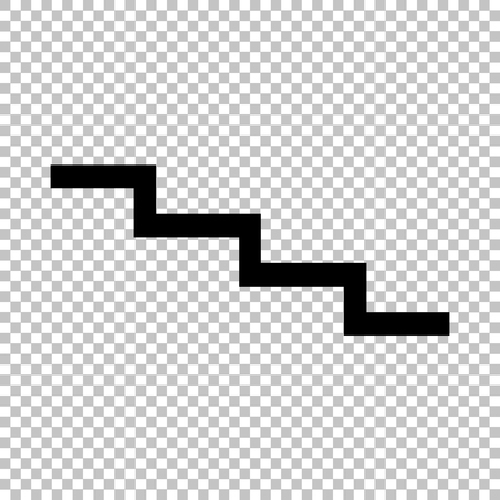 Stair down sign. Flat style icon on transparent backgroundのイラスト素材