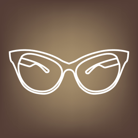 Vector illustration of stylish sunglasses. Line iconのイラスト素材