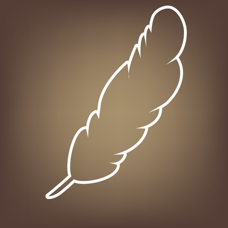Feather line icon on brown background. Vectorのイラスト素材