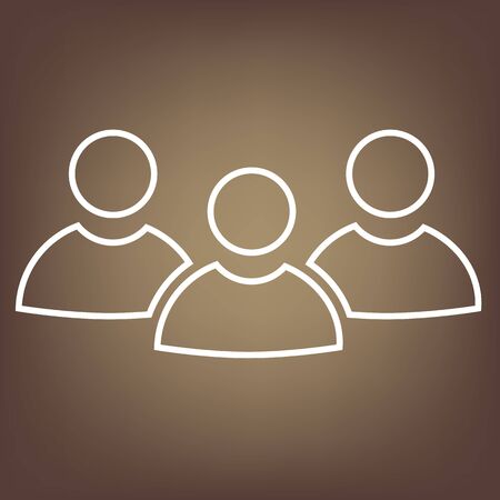 Flat line icon on brown background. Vectorのイラスト素材