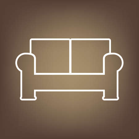 Sofa line icon on brown background. Vectorのイラスト素材
