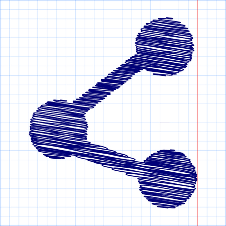 Share vector icon with pen effect. Vector illustrationのイラスト素材