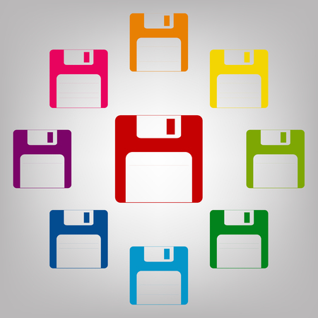 floppy disk  Vector sign. Icons colorful setのイラスト素材