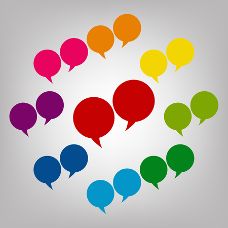 Speech bubble vector sign. Icons colorful setのイラスト素材