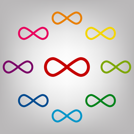 Limitless symbol vector sign. Icons colorful setのイラスト素材