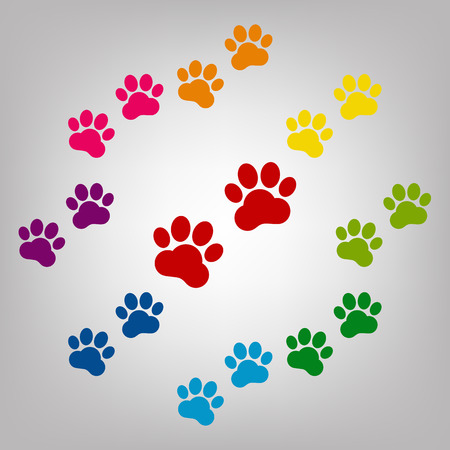 Animal Tracks vector sign. Icons colorful setのイラスト素材
