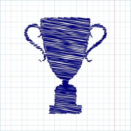 Champions Cup icon. Vector illustration with pen effectのイラスト素材