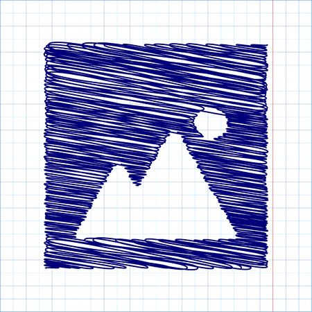 Simple web icon in vector image with pen and school paper effectのイラスト素材