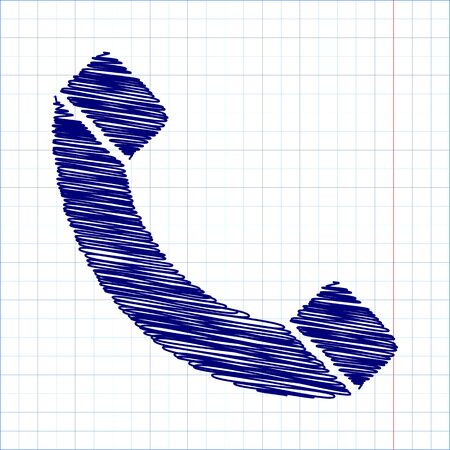 Phone icon with pen and school paper effectのイラスト素材