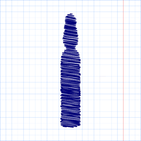 Medical ampoule icon - Vector  with pen and school paper effectのイラスト素材