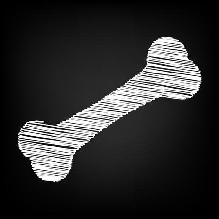 Bone icon with chalk effect. Vector illustrationのイラスト素材