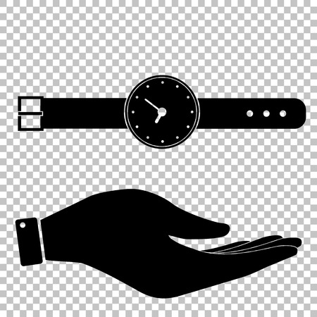 Watch sign. Save or protect symbol by handのイラスト素材