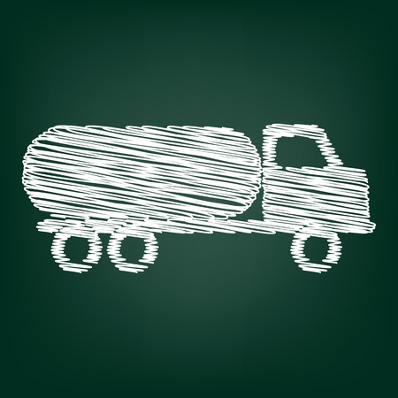 Car transports sign. Flat style icon with chalk effectのイラスト素材