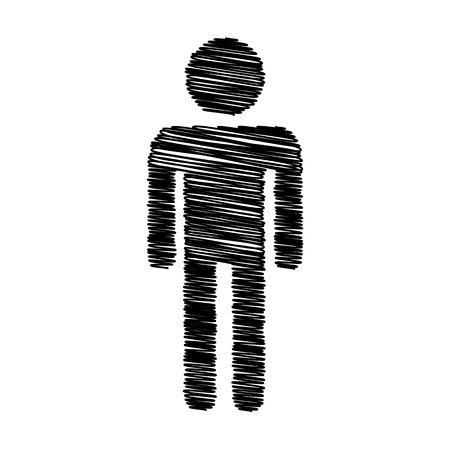 Man sign. Flat style icon with scribble effectのイラスト素材