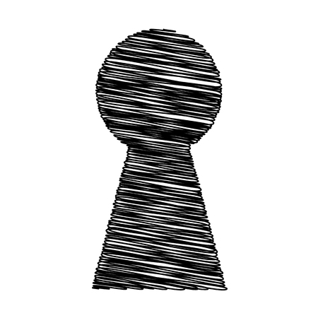 Keyhole sign. Flat style icon with scribble effectのイラスト素材