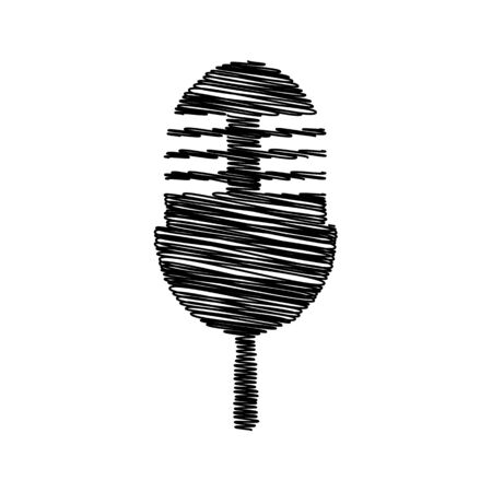 Retro microphone sign. Flat style icon on transparent backgroundのイラスト素材